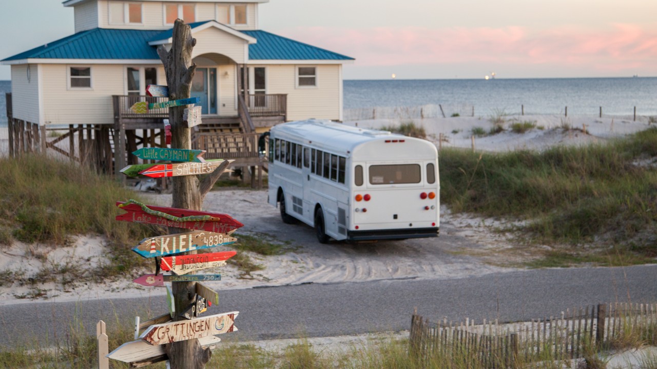 Natural State Nomads - The Bus at Gulf Shores